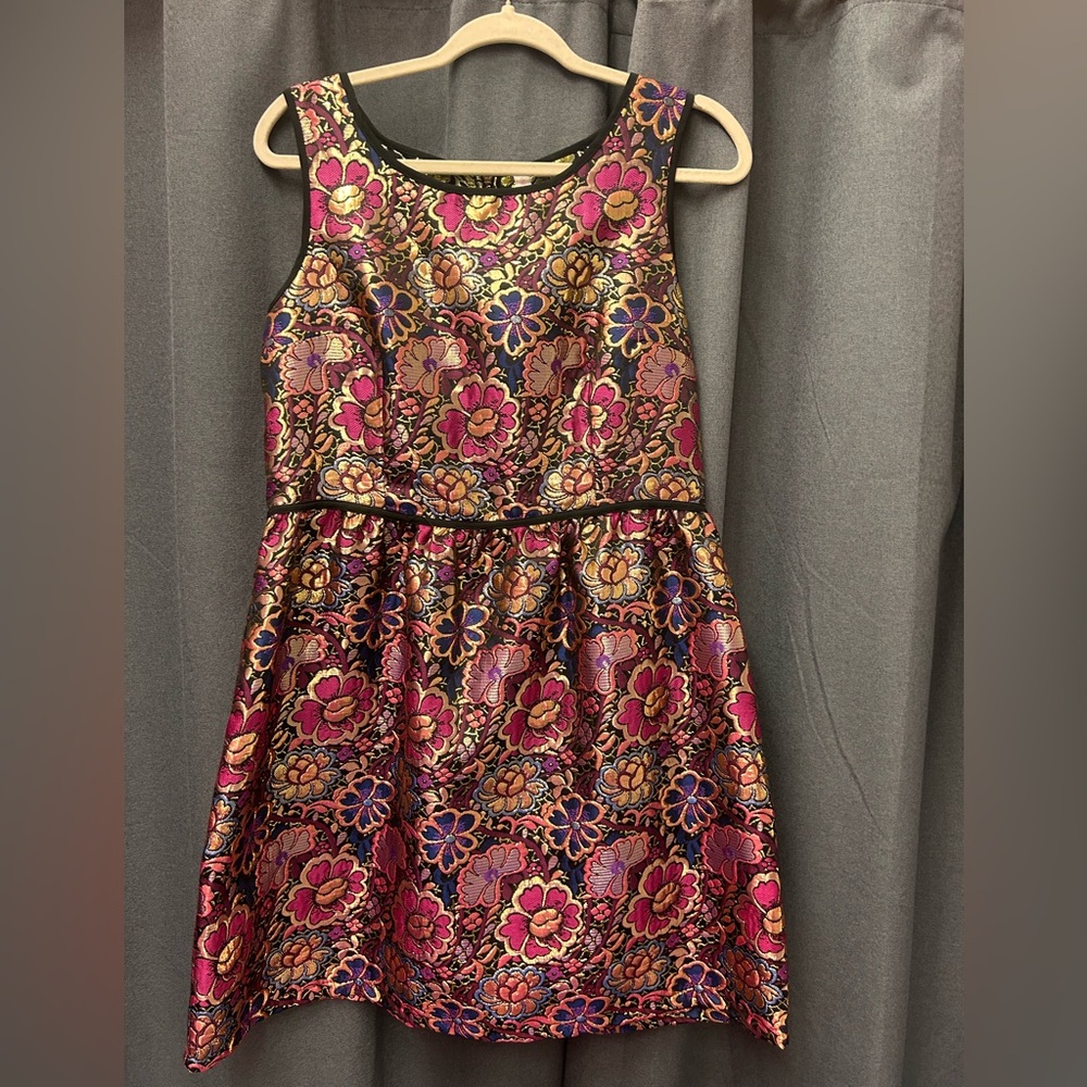 Exhilaration Floral Dress - Pink and Gold